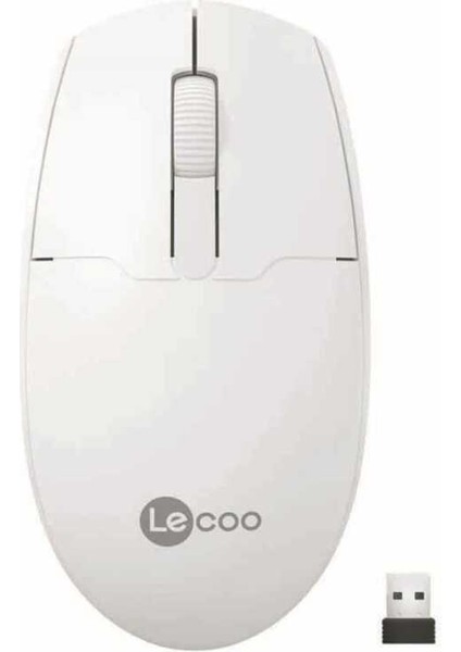Lecoo WS204 Beyaz Optik Kablosuz Mouse