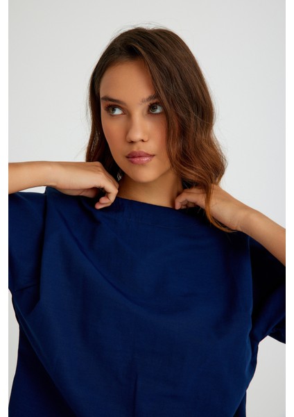 Keten Günlük Rahat Beli Lastikli Kadın İkili Takım Alt Üst