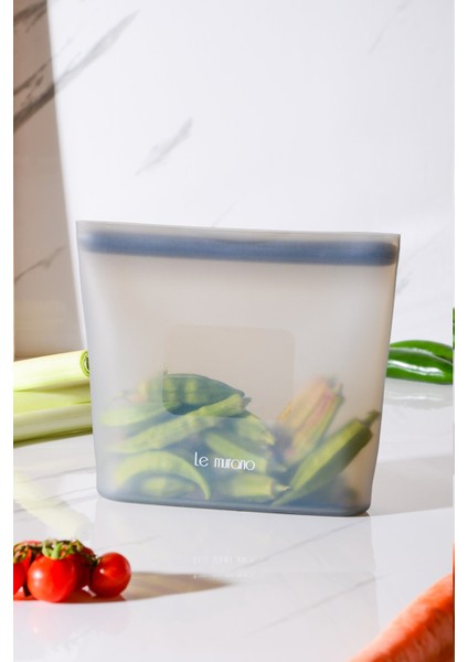 Mood Hava Sızdırmaz Kilitli Silikon Saklama Torbası 700 ml | Gri modelleri