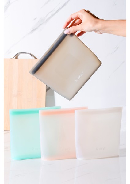 Mood Hava Sızdırmaz Kilitli Silikon Saklama Torbası 700 ml | Gri fırsatları