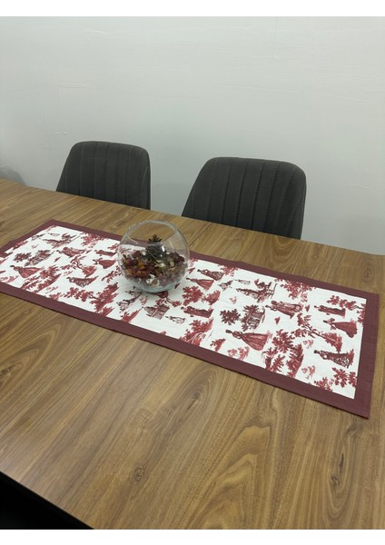 Toile De Jouy Paris Runner 40X110 cm | %100 Pamuk Dijital Baskılı Masa Örtüsü | Klasik Fransız Tarzı Masa Dekoru - ZT700 fırsatları