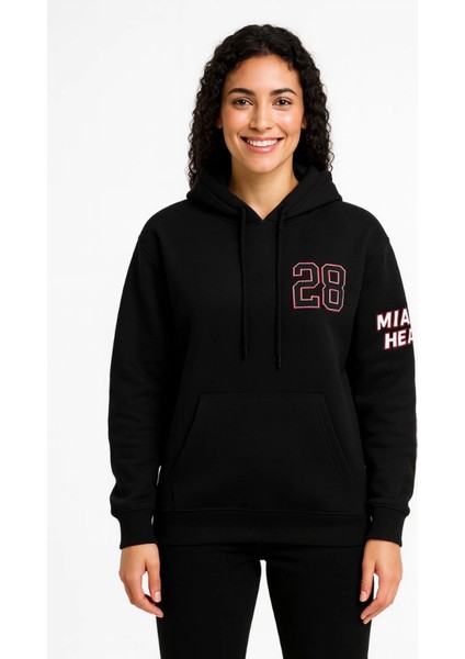 Üç Iplik Kapüşonlu Ön ve Arka Baskılı Sweatshirt Hoodie - Siyah fiyatları