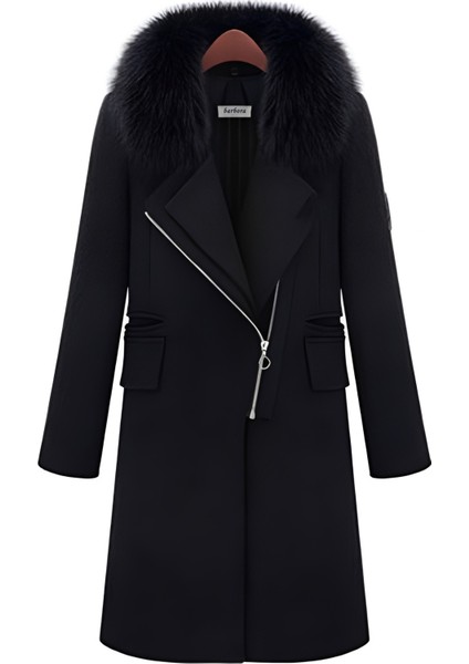 Kışlık Kürklü Kaşe Kadın Kaban modelleri