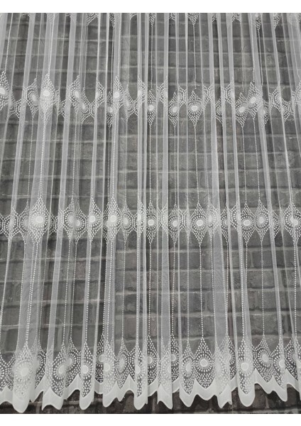 Perde Tül Moderen Göz Desenli 1/3 Şık Pileli