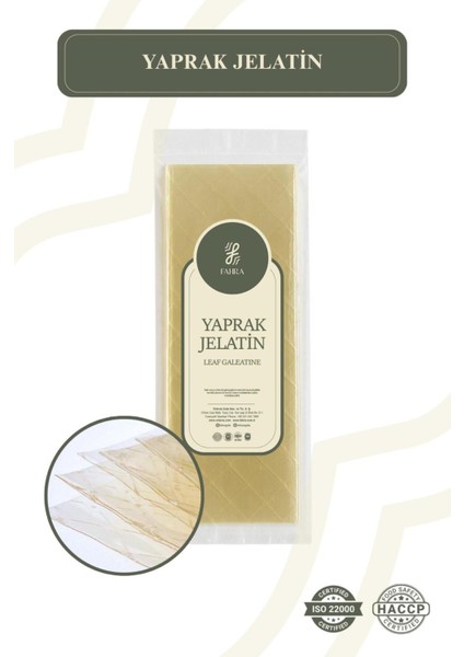 Doğal Helal Sığır Jelatin Yaprak 15’li – Tatlı ve Pasta İçin Şef Kalitesi
