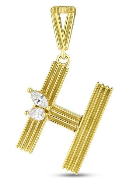 Altın H Harf Kolye Ucu - 14K