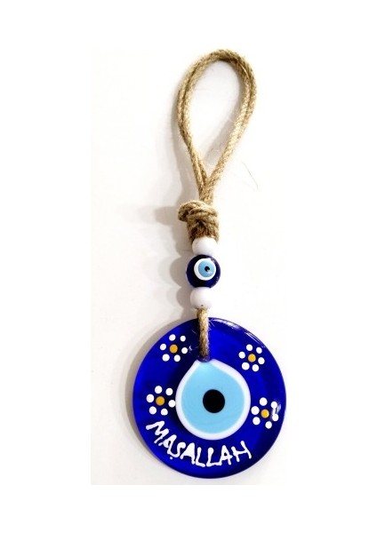 Maşallah Yazılı Papatya Desenli Nazar Boncuklu El Boyaması Duvar Süsü fiyatları