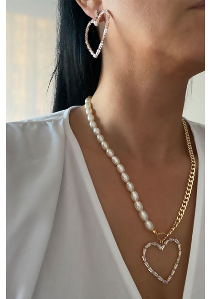 Kalp Kolye Küpe Set indirimleri