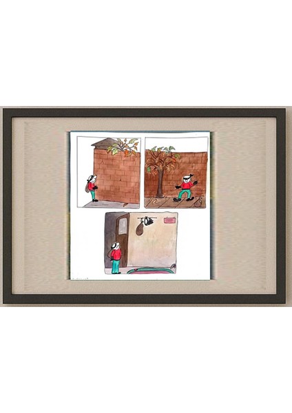 Sona Bahapory 28x28cm Orijinal Karikatür Tablo