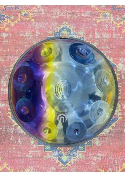 - Titanium Handpan -9 Tonlu -Re Minör ( -Bakım Yağı ,takmalı / Çıkarmalı Renkli Kuşak ve Kılıf)