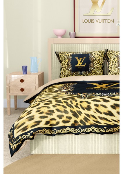 Nevresim Takımı Çift Kişilik Pamuklu Saten Kumaş 6 Parça 3D Dijital Baskı Duvet Cover Set Model No: fırsatları