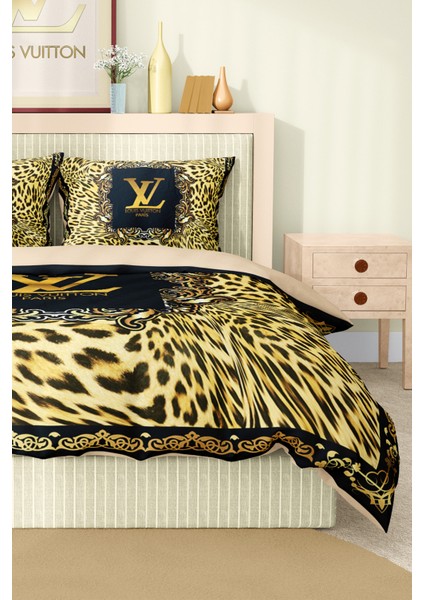 Nevresim Takımı Çift Kişilik Pamuklu Saten Kumaş 6 Parça 3D Dijital Baskı Duvet Cover Set Model No: