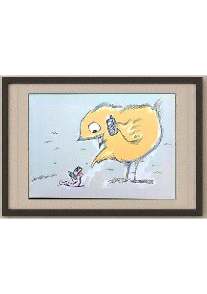 Chenzov Lev 29X21CM Orijinal Karikatür Tablo