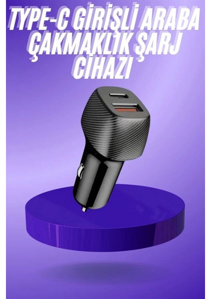 38W USB Type-C Girişli Oto Çakmaklık Araç Içi Hızlı Şarj Çakmaklık Şarj Aleti fiyatları