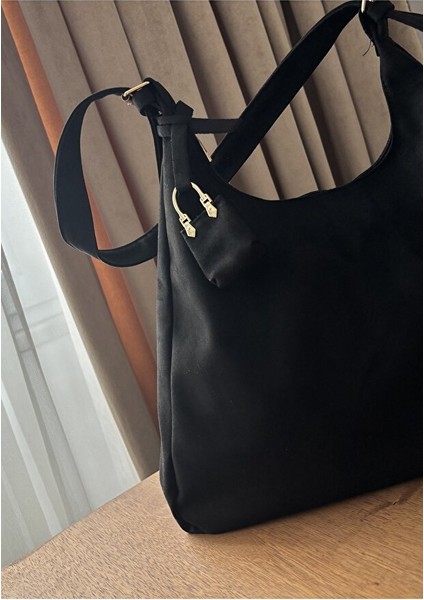 Kadın Büyük Boy Vintage Süet Omuz Çantası