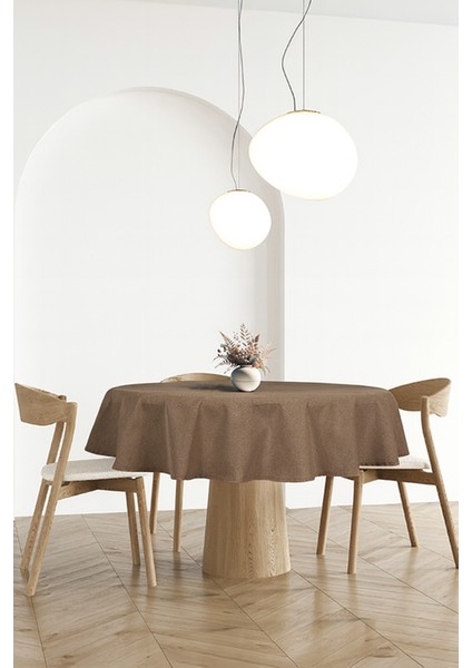 Buldan Pamuklu Keten Yuvarlak Masa Örtüsü