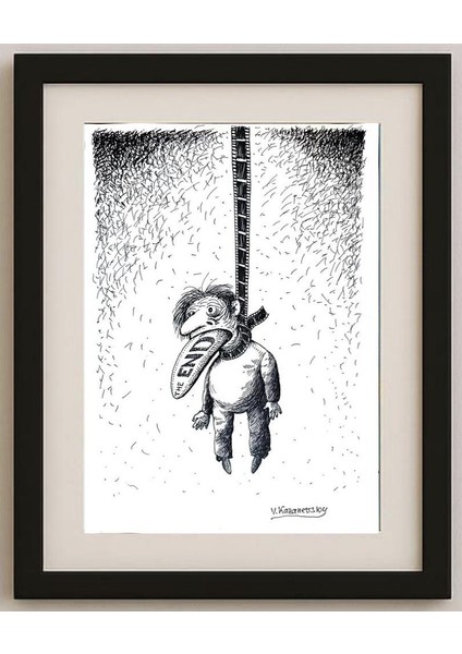 Vladimir Kazanevsky 35x25cm Orijinal Karikatür Tablo