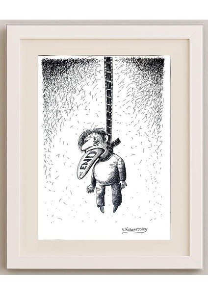 Vladimir Kazanevsky 35x25cm Orijinal Karikatür Tablo fırsatları