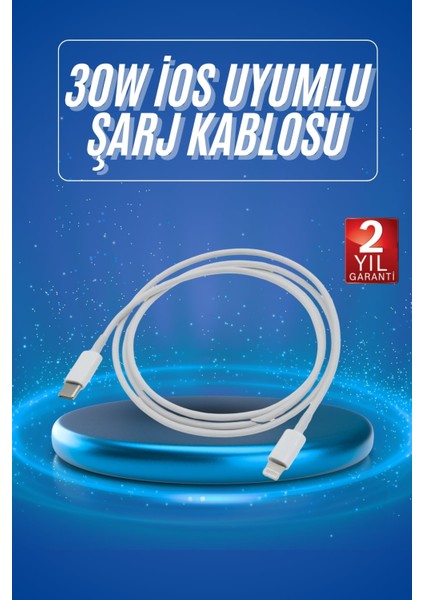 Type-C Ligtning 30W Ios Şarj Kablosu Hızlı Şarj Kablosu - F495K629-U67495