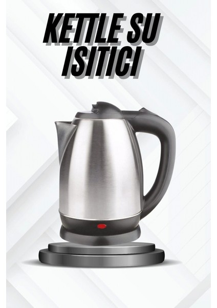 Kettle Su Isıtıcı C F Priz Uyumlu 220 - 240 V Paslanmaz Çelik Kablolu