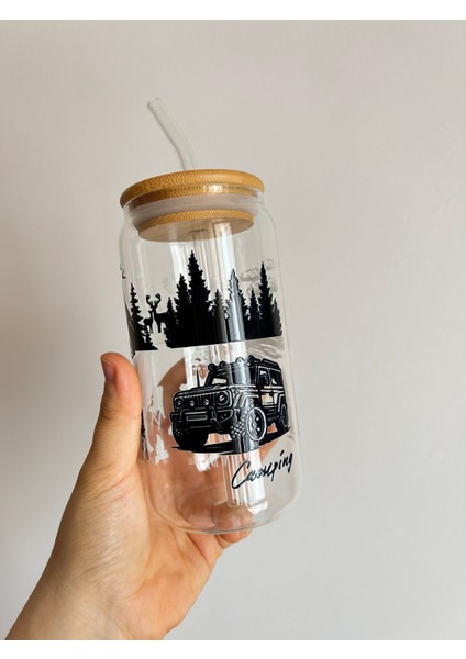 Pipetli Kamp Baskılı Hediyelik Kahve Bardağı Kola Bardağı (Tam Baskı)