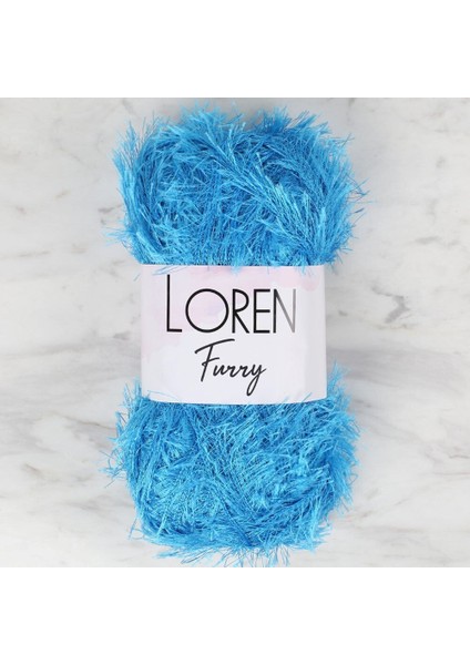 Loren Furry Mavi El Örgü Ipi - RF003 - 34042