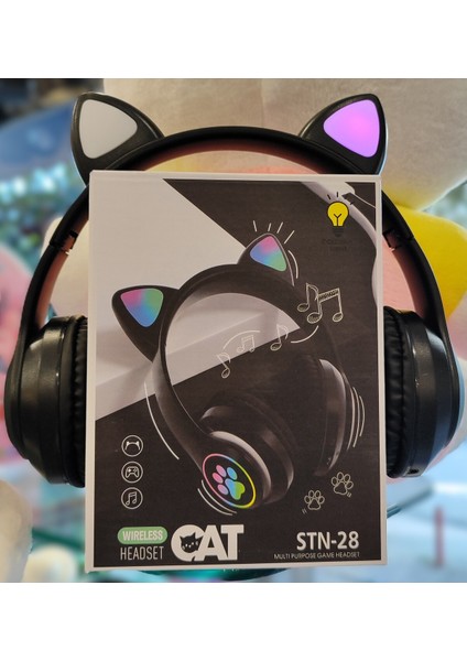 Kablosuz Kulaklık Işıklı Pati Model Siyah AD41005 modelleri