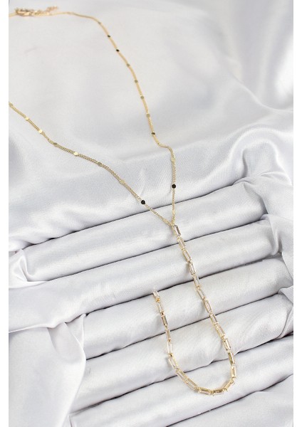 Pirinç Zirkon Taşlı Model Gold Renk Y Kolye - TJ-BKO10450 fiyatları