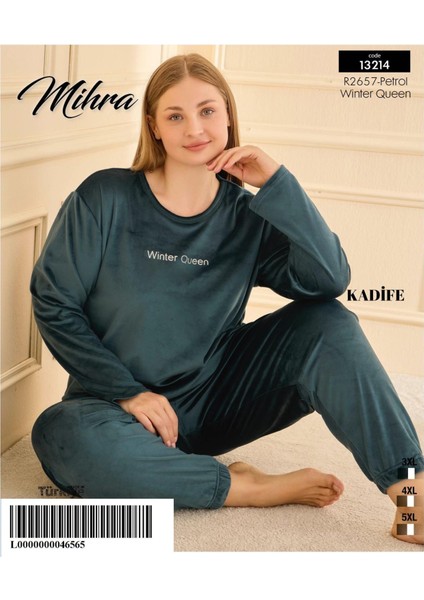 Kadın Kışlık Bisiklet Yaka Kadife Battal Pijama Takımı 132214P - 1 Adet fiyatları