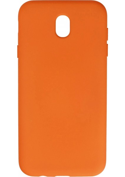 Samsung Galaxy J7 Pro / J730 Kılıf Nano Içi Kadife Silikon - Turuncu (K95)