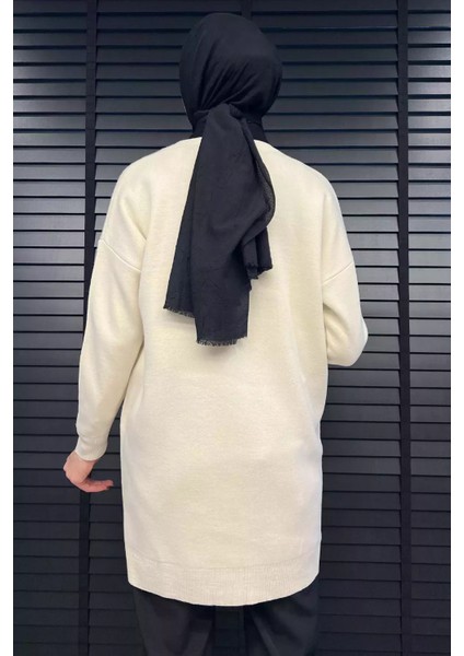 Taş Detaylı Çiçek Işlemeli Tesettür Triko Hırka P-00014665 fırsatları