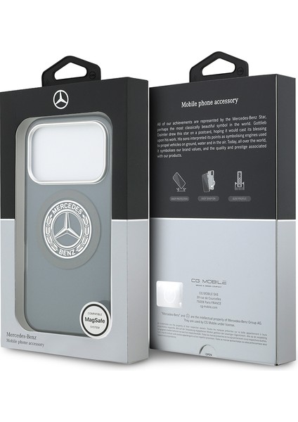 iPhone 17 Pro Kılıf Mercedes Benz Lisanslı M-Safeli Çift Katmanlı Pc Nostaljik Yıldız Kapak Füme