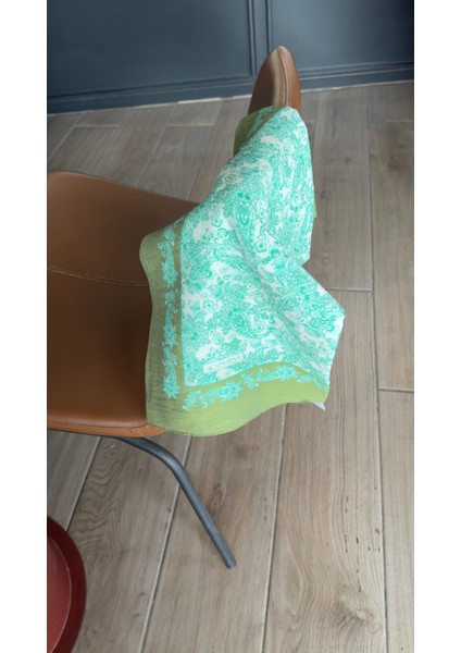 Ipekevi Desenli Tensoft Şal 2890 Turkuaz Yeşil