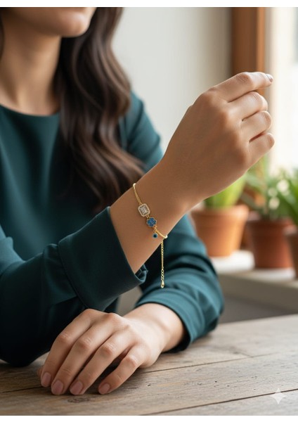 925 Ayar Papatya Silver Baget Taşlı Harf Bileklik.nazar Bileklik.rose.gold.rodaj fırsatları