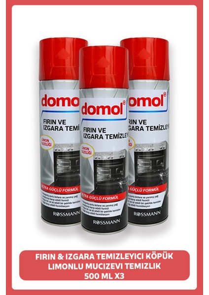 Fırın & Izgara Temizleyici Köpuk Lımonlu Mucizevi Temizlik 500 ml (3 Adet)
