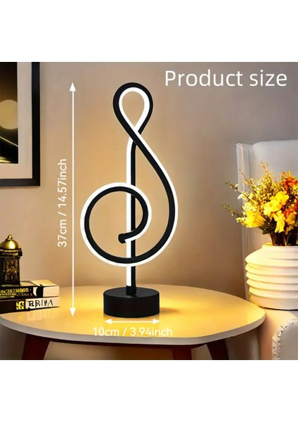 Sol Anahtarı Şeklinde Masa/gece Lambası Sarı ve Beyaz Işık 2 Renk Birarada USB Baglantılı fırsatları