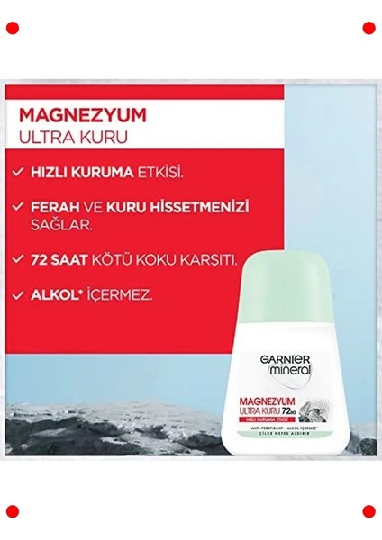 Ultra Kuru Mineral Roll-On Deodorant | Uzun Süreli Koruma indirimleri