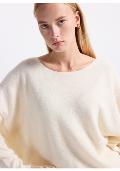 Kayık Yaka Standart Pudra Kazak Kadın DAM225H25PANACOCH