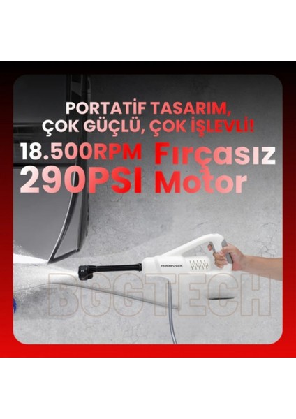HX-4000 Kablosuz Araç Yıkama Makinesi 290 Psı Basınç, 18.500 Rpm Motor, 4000MAH Çift Batarya modelleri