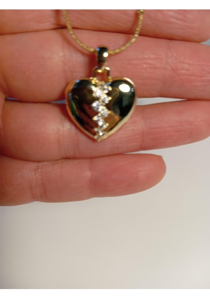 Taş Detaylı Kalp Figürlü Çelik Kolye modelleri