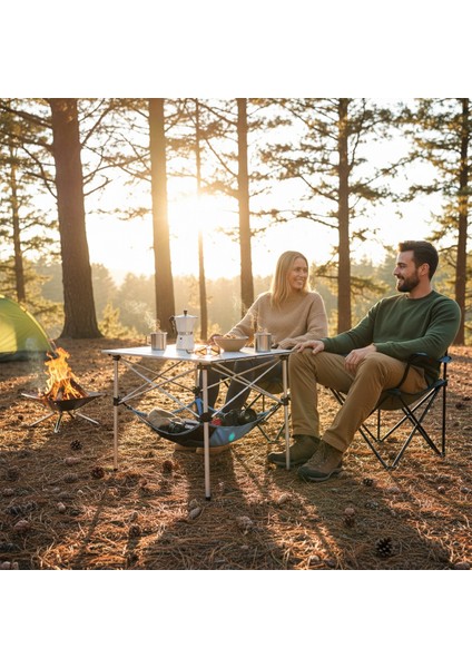 Masa Altı Saklama Filesi, Kamp Piknik Outdoor Için Masa Altı Düzenleyici File Çantalı M-45X45 Cm-Gri modelleri