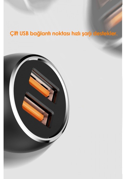 Tüm Araçlara Uyumlu Araba Seyehat Çakmaklık Şarj Cihazı Çift USB Araç Içi Şarz Soketi Cn fırsatları