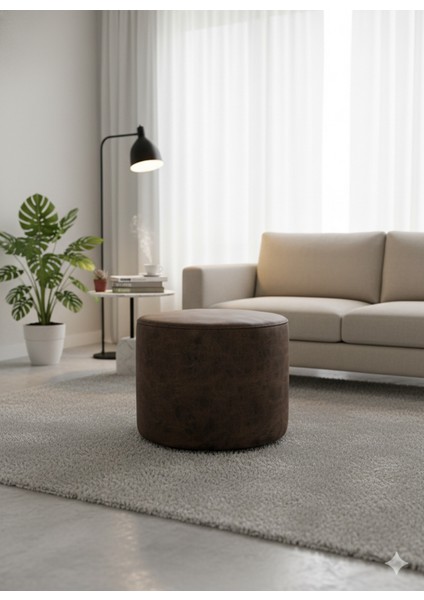 Modern Lüks Yuvarlak Puf Tabure | Salon Oturma Odası Dekoratif Ayak Uzatma Taburesi fiyatları
