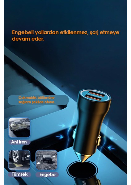 Tüm Araçlara Uyumlu Araba Seyehat Çakmaklık Şarj Cihazı Çift USB Araç Içi Şarz Soketi Cn