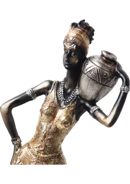 Lüks Işlemeli Geleneksel Yerel Kıyafetli Afrikalı Kadın Heykeli Dekoratif Biblo Ev Ofis Hediyesi Md2 indirimleri