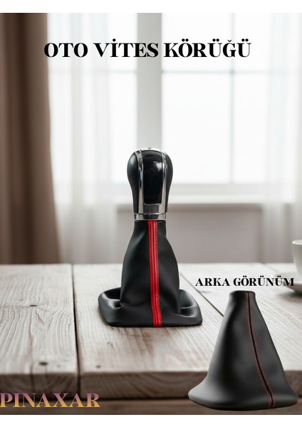 Vites Körüğü Siyah Deri Kırmızı Şerit Spor Dikiş Özel Tasarım Tüm Araçlara Uyumlu fiyatları