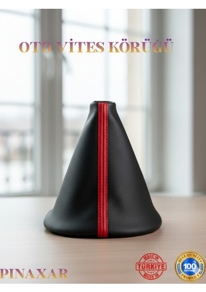 Vites Körüğü Siyah Deri Kırmızı Şerit Spor Dikiş Özel Tasarım Tüm Araçlara Uyumlu modelleri