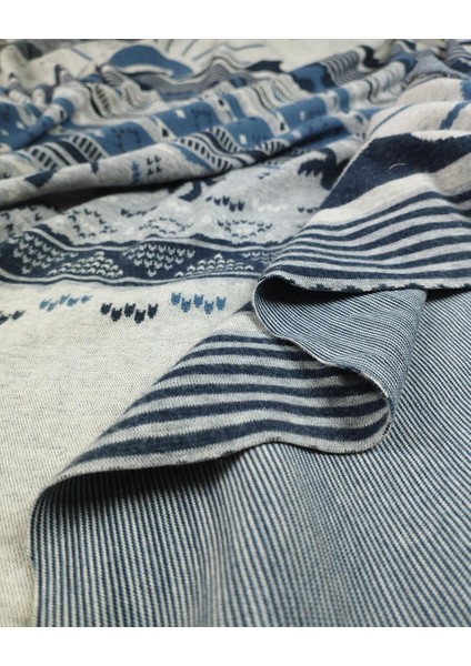 Lacivert Gri Mavi Renklerde Örme Kumaş (En 150 cm x Boy 200 Cm) modelleri