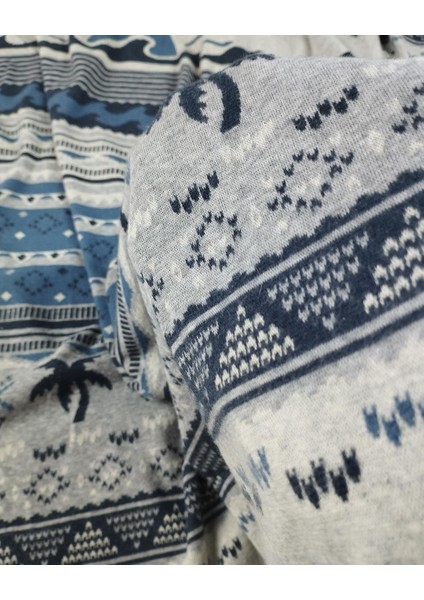 Lacivert Gri Mavi Renklerde Örme Kumaş (En 150 cm x Boy 200 Cm) fırsatları