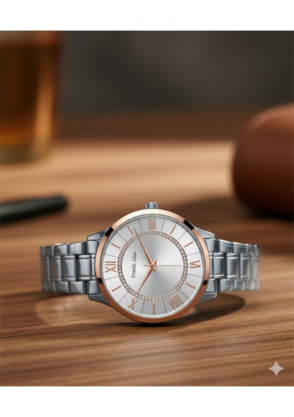 Kadın Kol Saati Altın ve Gümüş Renk, Gümüş Kadran - Şık Metal Kordon, 2 Yıl Garantili fiyatları